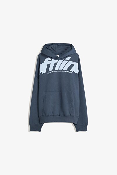 Bershka Baskılı kapüşonlu sweatshirt