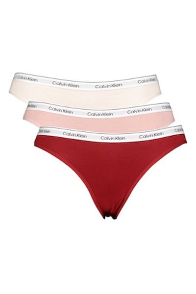 Calvin Klein , Set de chiloti cu logo - 3 perechi, Rosu inchis, Piersica, Roz prafuit, L