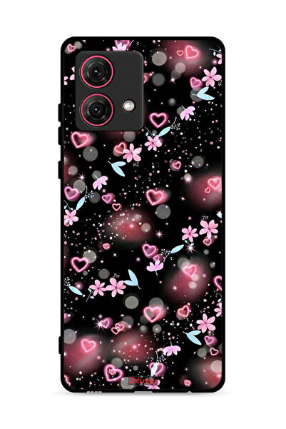 Tolwak غطاء حماية لهاتف موتورولا موتو جي 84 5 جي بنقشة قلوب وأزهار صغيرة