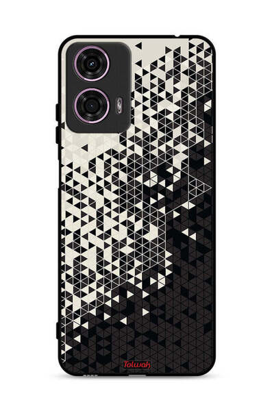 Tolwak غطاء حماية لهاتف موتورولا موتو جي 24 4G بنمط مثلث فني رقمي