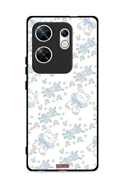 Tolwak غطاء حماية لهاتف Infinix Zero 30 4G مع دب لطيف وزهور