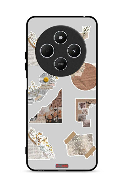 Tolwak غطاء حماية لهاتف شاومي ريدمي 14R 5G مصنوع من قطع من الملصقات الورقية