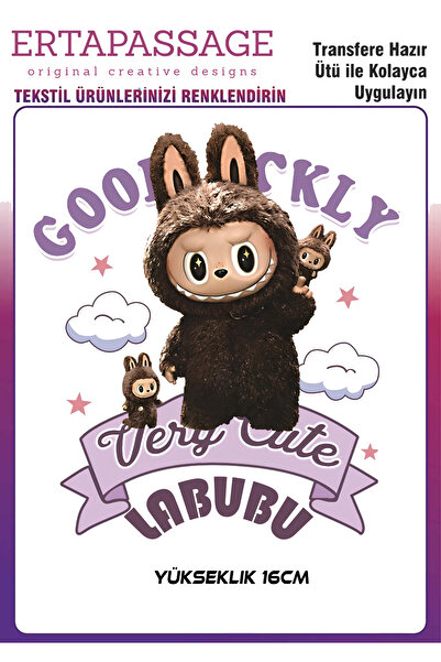 ErTaPassage Labubu 03 Çocuk DTF Transfer Baskı – Ütüyle Yapışan – Tişört İçin...