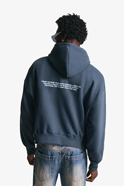 Bershka Baskılı kapüşonlu sweatshirt