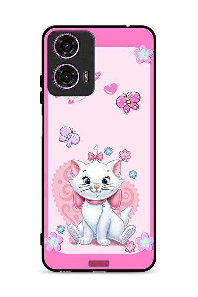 Tolwak Motorola Moto G24 4G Protective Case Cover Cute Lady Cat