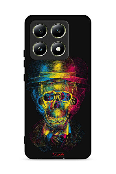 Tolwak غطاء حماية لهاتف شاومي 14T 5G بتصميم جمجمة وقبعة ملونة وفن خيالي