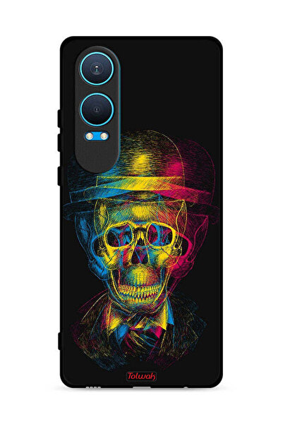 Tolwak غطاء حماية لهاتف OnePlus Nord CE4 Lite 5G برسومات جمجمة وقبعة ملونة وف...