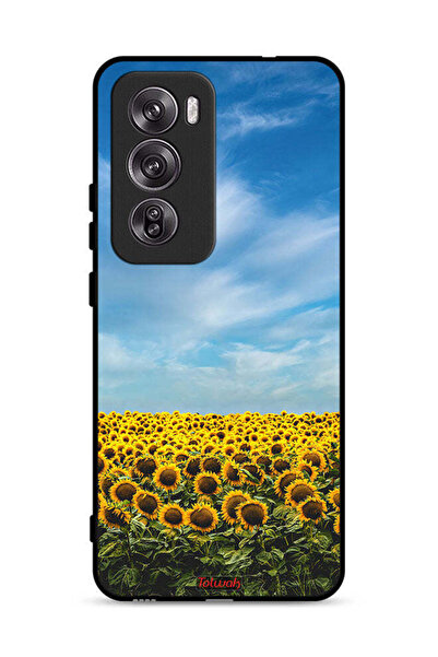 Tolwak غطاء حماية لهاتف Oppo Reno12 Pro 5G بنقشة عباد الشمس تحت السماء