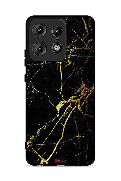 Tolwak غطاء حماية لهاتف موتورولا إيدج 50 برو 5G - رخامي متصدع