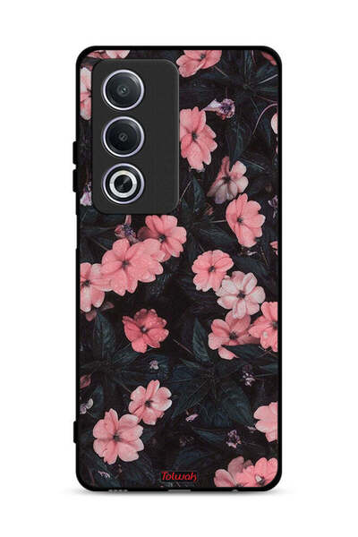 Tolwak غطاء حماية لهاتف Oppo A3 Pro 5G - لون الخوخ والورود الصغيرة