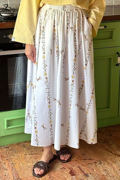 Ceylan Otantik Kurdale Detail Balloon Skirt