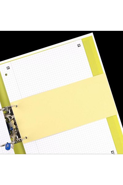 Oxford Divizoare din carton 10,5 x 24 cm, 190 g/m², 2 găuri pe lățime, set de 100 de coli, culoare galbenă