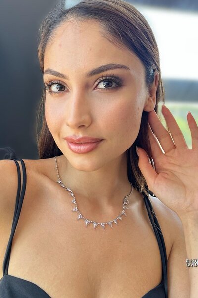 TAKIŞTIR Silver Color Stone Detailed Necklace