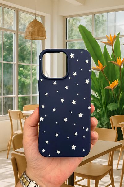 Vip Case iPhone 14 Plus/15 Plus- حافظة مطاطية كلاسيكية ممتصة للصدمات من السيليكون بنمط نجمة صغيرة277