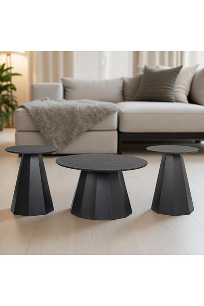 DEC13 3-piece wooden serving table set