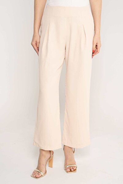 mica Solid High-Waisted Long Pants with Long Sleeves