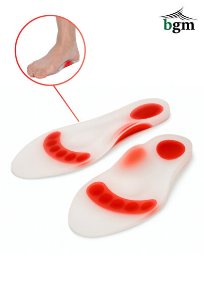 bgm Ortopedik Silikon Tabanlık Ark Takviyeli Silikon Ayakkabı Tabanlığı Düz T...