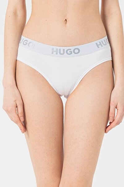 HUGO , Women's Briefs with Logo Waistband Sporty, White, M