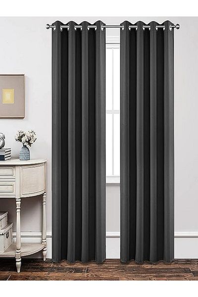 Metropolitan Concept Set of 2 full blackout curtains, worked on staple rings