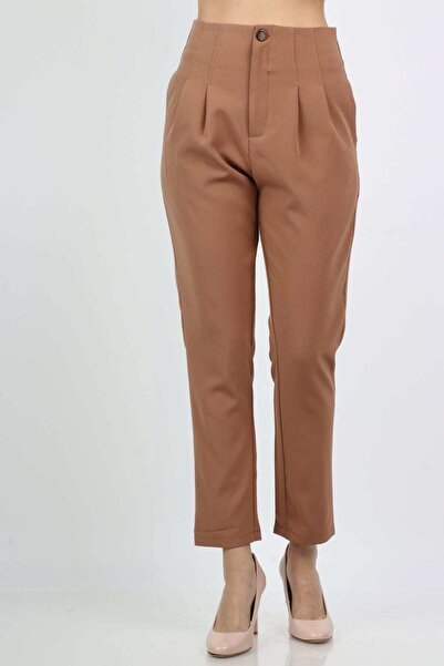 mica بنطلون نسائي طويل بخصر مرتفع