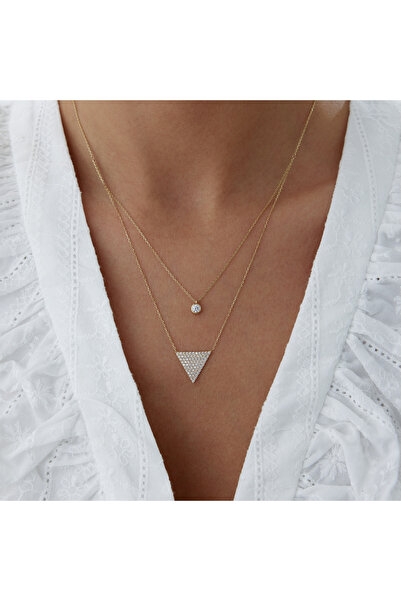 Cherry by Özkonak Üçgen TekTaş İkli Kolye