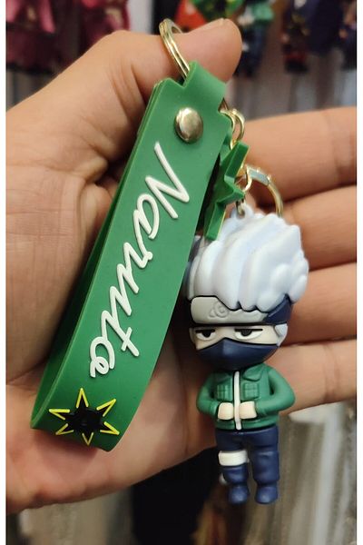 FG KONNİCHİWA سلسلة مفاتيح كرتونية لطيفة على شكل دمية سيارة وحقيبة زينة من ANIME ONE PIECE وNARUTO KEYCHAIN