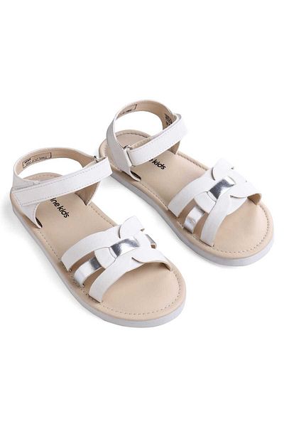 Pine kids Pine Kids Velcro Closure Sandals with Multi-Strap Design - White