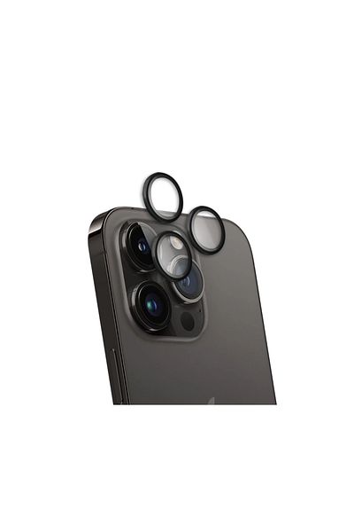 Force واقي عدسة الكاميرا الزجاجي لجهاز iPhone 15 Pro / 15 Pro Max أسود ضمان مدى الحياة