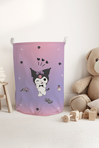 Talia Home Kuromi Patterned Children's Room Dirty or Toy Basket Tlas-325