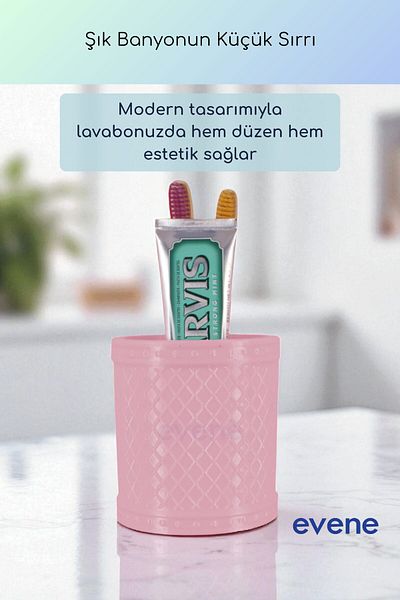 Evene Θήκη οδοντόβουρτσας Βάση οδοντόβουρτσας Βάση οδοντόβουρτσας Μαλακό ροζ χρώμα Μοντέλο 90