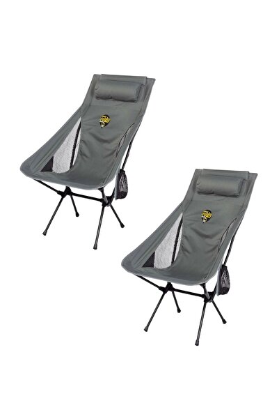 Funky Chairs Sky Ultralight Katlanabilir Kamp Sandalyesi Gri 2 Adet