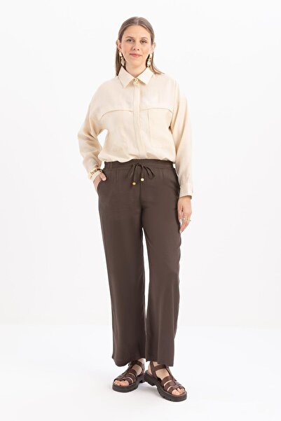 ALLDAY Кафе-Белі Ластіклі Денім Пантолон