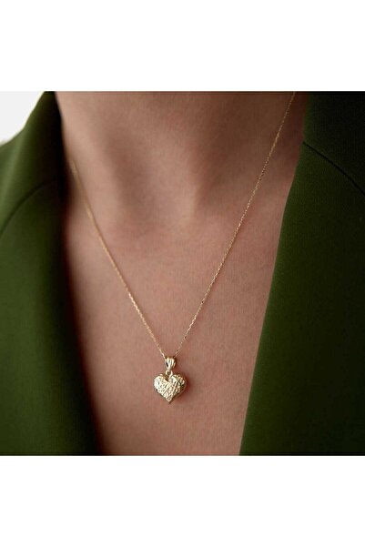 Cherry by Özkonak Sarmal İşlemeli Kalp Kolye