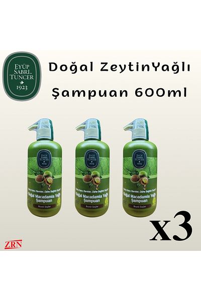 Eyüp Sabri Tuncer Natural Macadamia Oil Shampoo 600ml X 3 Pieces