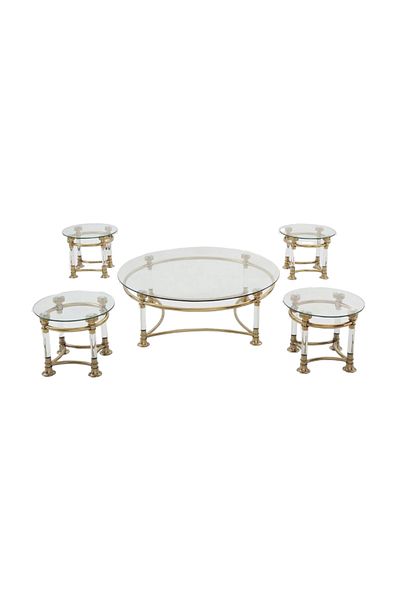 Al Saada Home طقم طاولة أرضية أكريليك 5 قطع 60 × 110 × 28 سم
