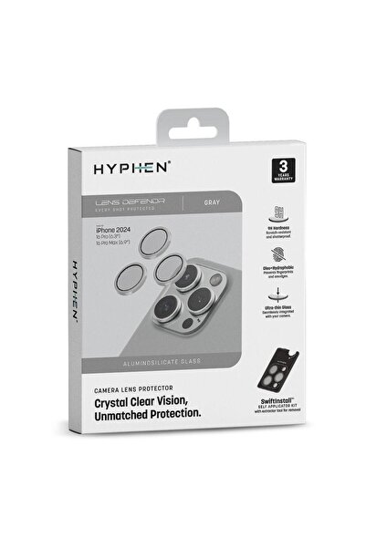 HYPHEN Camera Lens Protector for iPhone 16 Pro/Pro Max with Self Installation...