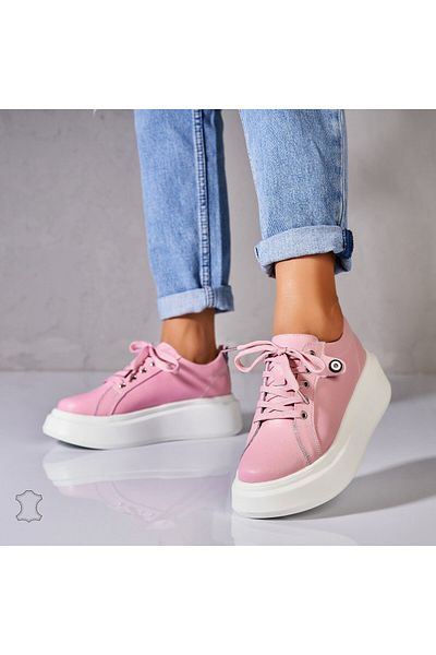 Joana Tryce Pink Genuine Leather Sneakers