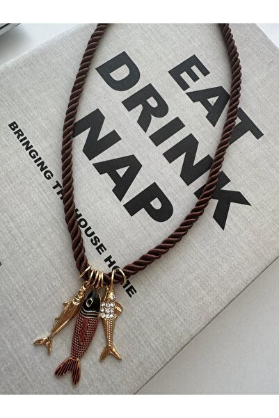 MODA Hasır İp Balık Charm Kolye