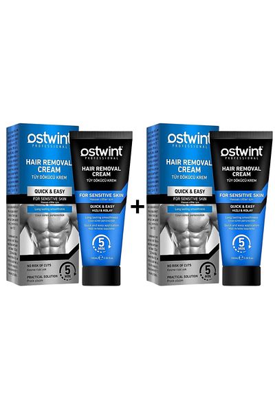 Ostwint Set of 2 hair removal creams for sensitive skin - 100ml (men)