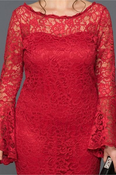 ŞIK VE MUTLU Guipure Lace Plus Size Evening Dress