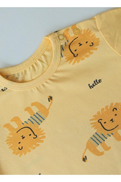 kitikate Organic Hello Summer Shorts Salopet 2-Piece Set Yellow