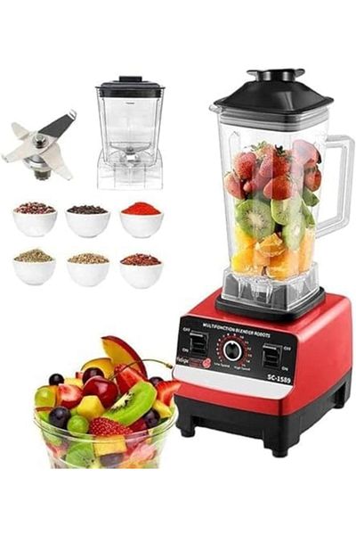 Generic Silver Crust 4500W Heavy Duty Commercial Blender, 2-in-1 Juicer Mixer, 2 Jars, Dishwasher Safe