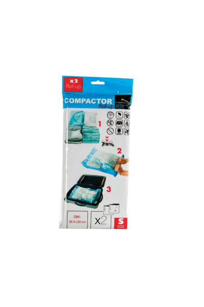 COMPACTOR 2-Piece Manual Roll Up Vacuum Storage Bags 35 x 50 cm