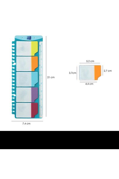 ELBA Tabele index adezive din plastic 25x9 cm, translucide, rescriibile, 5x5 culori, set de 25