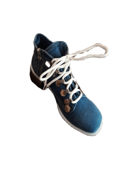 blue moon - Ghete denim LADY cu șiret, albastru, 36