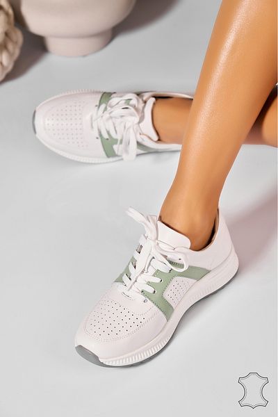 Joana Isabeau Green Genuine Leather Sneakers