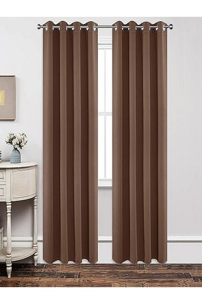 Metropolitan Concept Set of 2 full blackout curtains, worked on staple rings