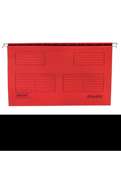 Bantex Flex A4 Hanging Folder, 100-Sheet Capacity, Metal Rod, Blue Angel Cardboard, Red Color