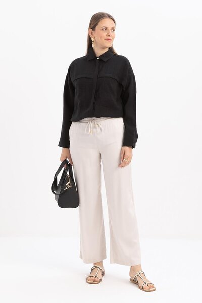 ALLDAY Τζιν παντελόνι με ελαστική μέση από πέτρα-λάστιχο