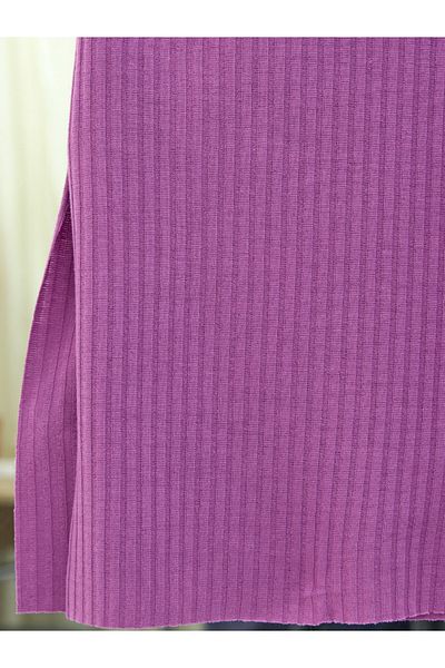Modamorfo Tricou cu decolteu crew cu fante - violet